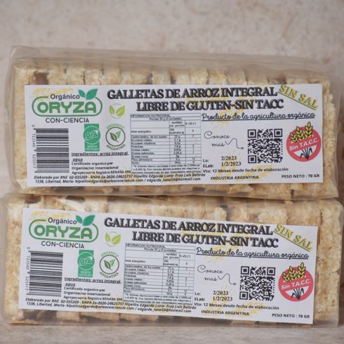 Producto - Galletas de arroz sin sal - 70 Gr - Oryza