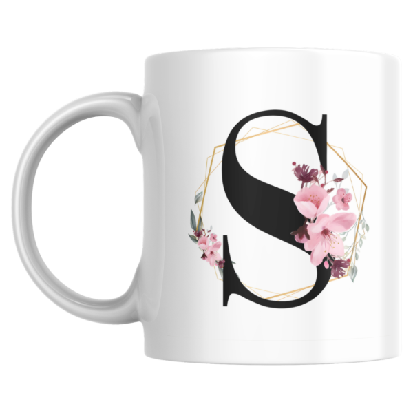 Producto - Taza - S (Inicial negra con flor) - 0