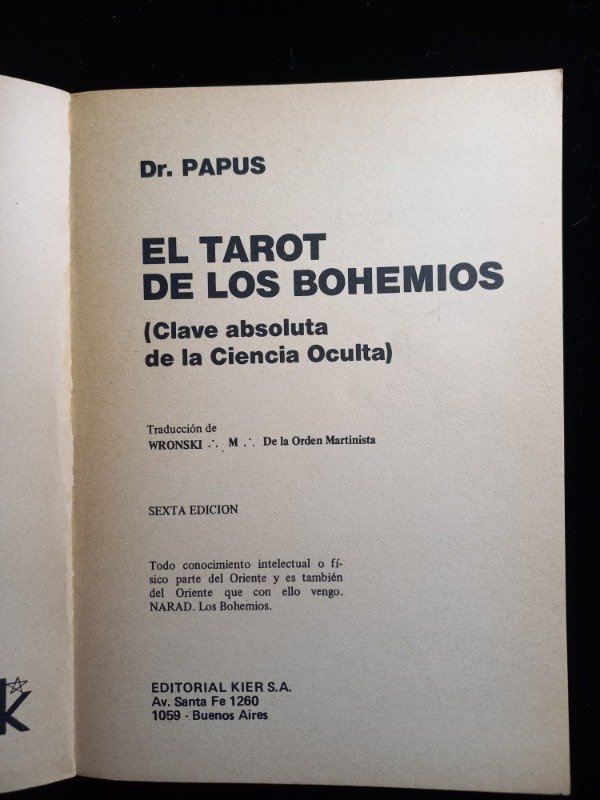 Producto - El Tarot de los Bohemios - Papus - 2
