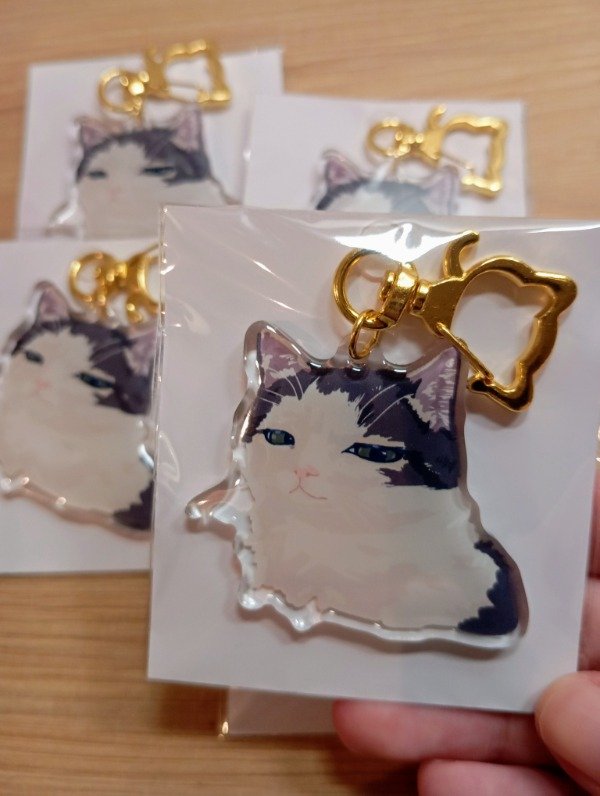 Producto - Gato harto - Keychain