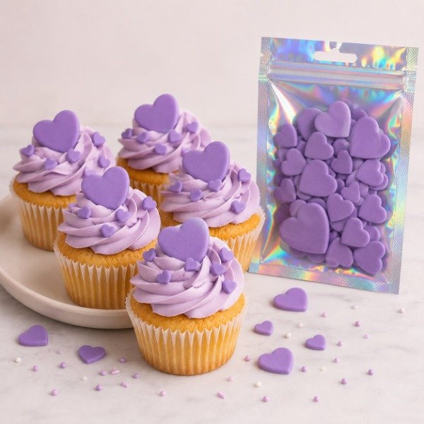 Producto - SPRINKLES CORAZONES LILA X 20