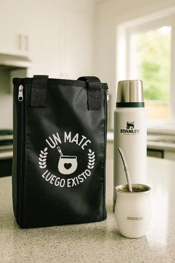 Producto - BOLSO MATERO 2EN1, CON 4 CIERRES QUE LO HACEN MANTA. TELA IMPERMEABLE 30X20X20CM