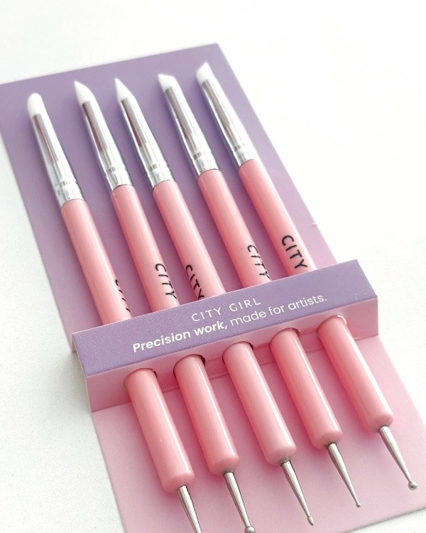 Producto - Pincel silicona con dotting Set X5 City Girl