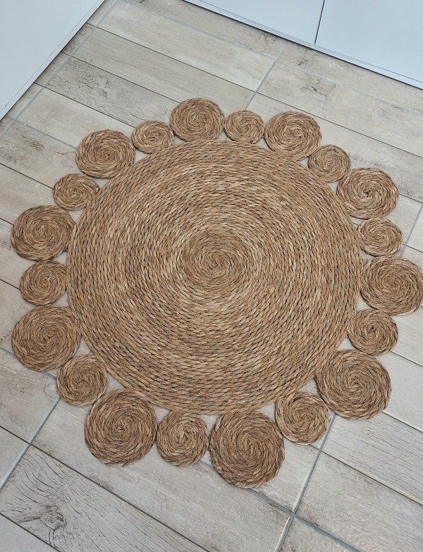 Producto - Alfombra Circular "Flor" en Fibras Naturales