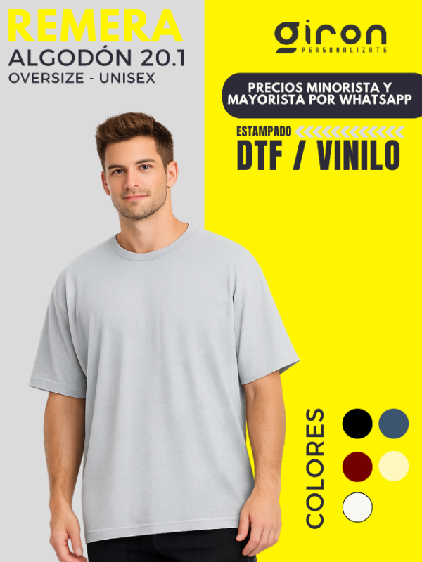 Producto - REMERA ALGODON 20.1 OVERSIZE