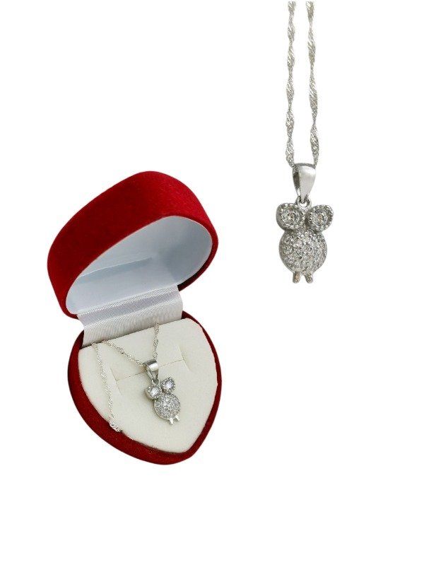 Producto - Conjunto Búho Brillante Plata 925