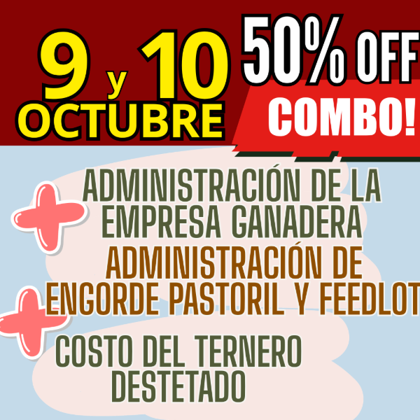 Producto - COMBO 3 CURSOS:Gestión Ganadera + Costo del Ternero + Engorde Pastoril y Feedlot - 0