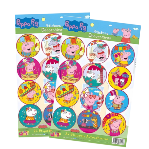Producto - AUTOADHESIVO STICKER X24 PEPPA PIG