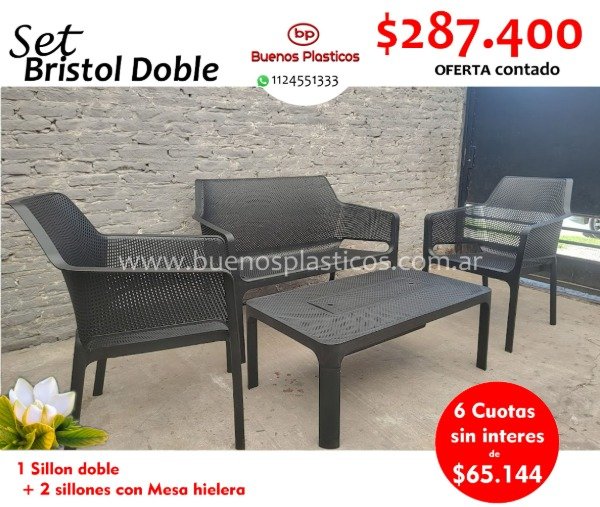 Producto - Set 2 sillones Bristol + Doble + mesa hielera
