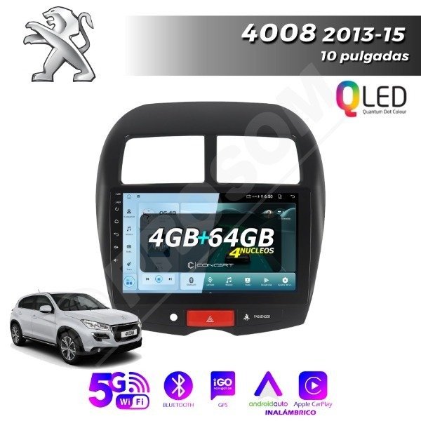 Producto - MULTIMEDIA PEUGEOT 4008 2013/15  - 4G 64M - 9" CON CAR PLAY Y ANDROID AUTO