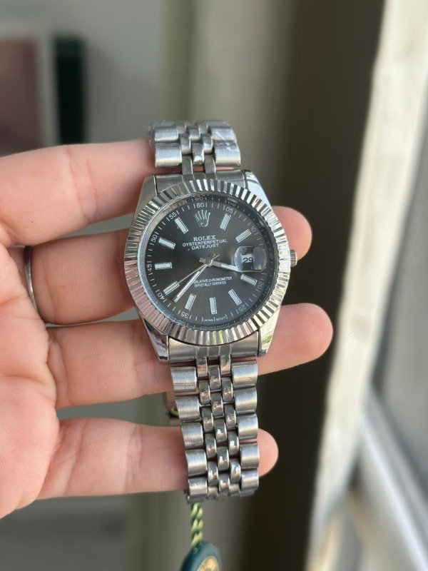 Producto - Reloj Generico Rolex Date Just Black Silver Masculino