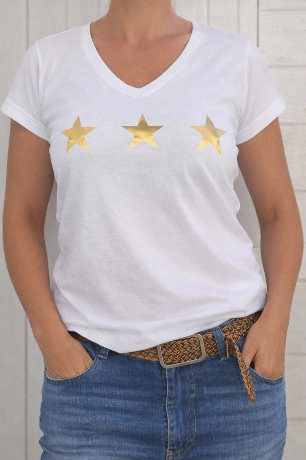 Producto - Remera ESTRELLAS DORADAS
