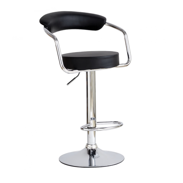 Producto - Butaca de barra con respaldo acolchado y reposapiés -altura regulable - 0