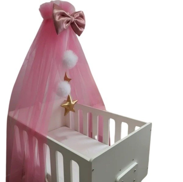 Producto - Dosel Tul Para Cuna Colecho Rosa