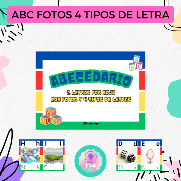 Producto - ABC con fotos y 4 tipos de letras