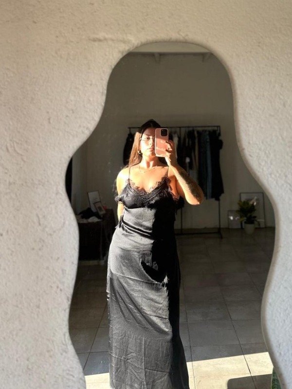 Producto - VESTIDO LARGO PUNTILLA NEGRO