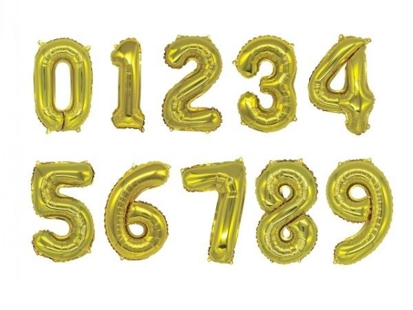 Producto - Globo Metalizado Dorado 16" x1 (ELEGIR NUMERO)
