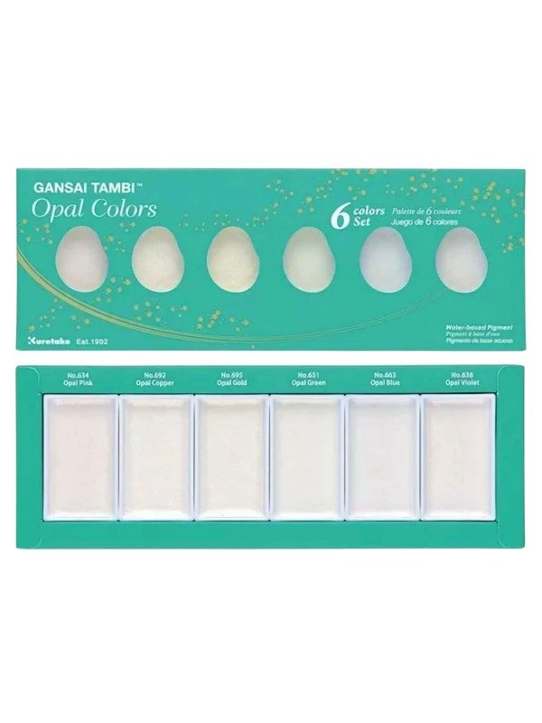 Producto - Acuarelas X6 Gansai Tambi Kuretake Metal - Opal Colors