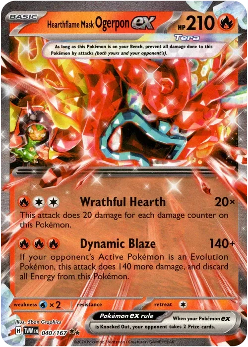 Producto - Hearthflame Mask Ogerpon ex - 040/167 - Twilight Masquerade - Holo