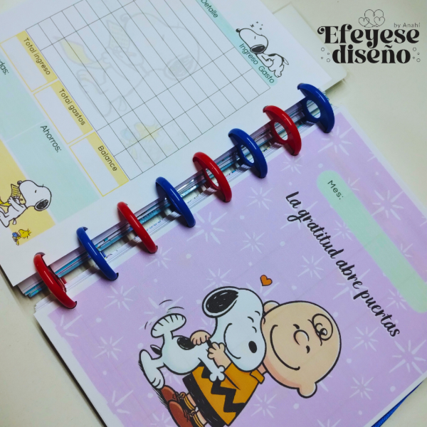 Producto - Agenda Perpetua Snoopy A5 Semana a la Vista con discos - 5