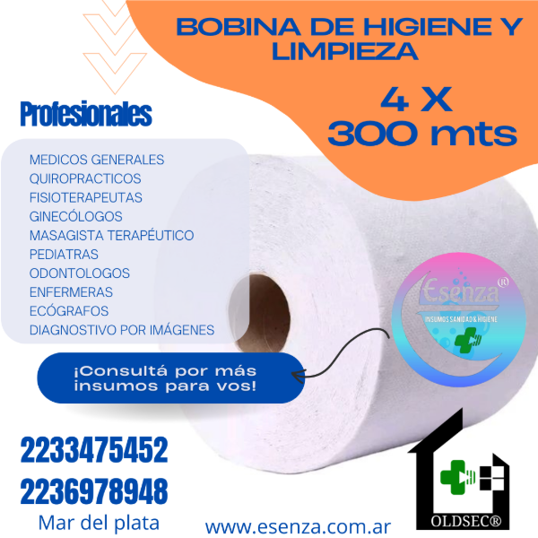 Producto - BOBINA DE LIMPIEZA E HIGIENE 4 X 300 MTS