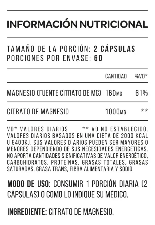 Producto - Citrato de Magnesio x60 caps - 1
