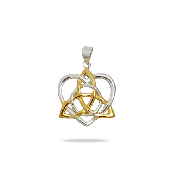 Producto - Dije Nudo Celta de Amor Corazón en Plata 925 Bañado en Oro - 0