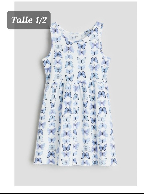 Vestido HyM talle 1/2 mariposa azules