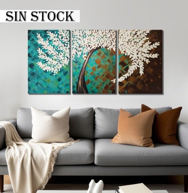 Producto - Cuadros abstractos Tríptico - Arbol de paz - 60x40cm c/u