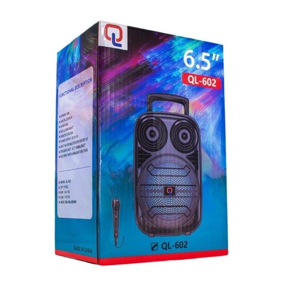 Producto - Parlante Bluetooh QL 602 - 6.5 Pulgadas - Micrófono para Karaoke incluido