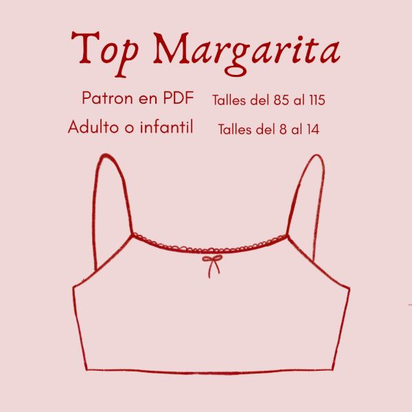 Producto - Molde PDF - Top Margarita - adulto o infantil