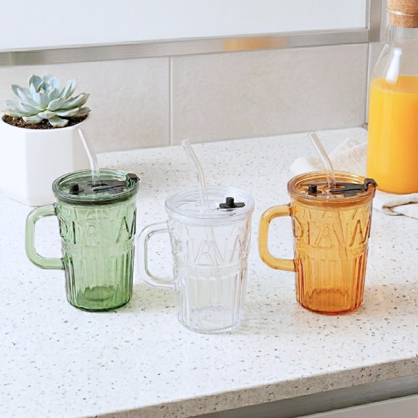Producto - Vaso vidrio con sorbete y asa