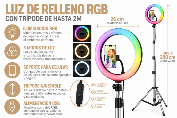 Producto - Aro de luz anillo led 26cm - 0