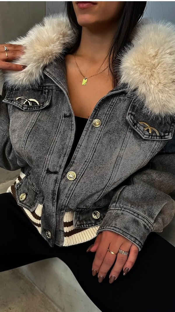 Producto - Campera Jean Oversize Fur Chic