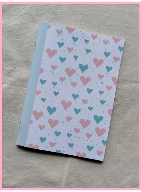 Producto - Cuaderno flexible abrochado - Modelo Corazones pastel