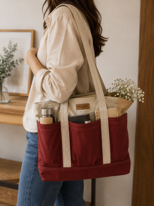 Producto - Bolso "Urbana" beige y bordó