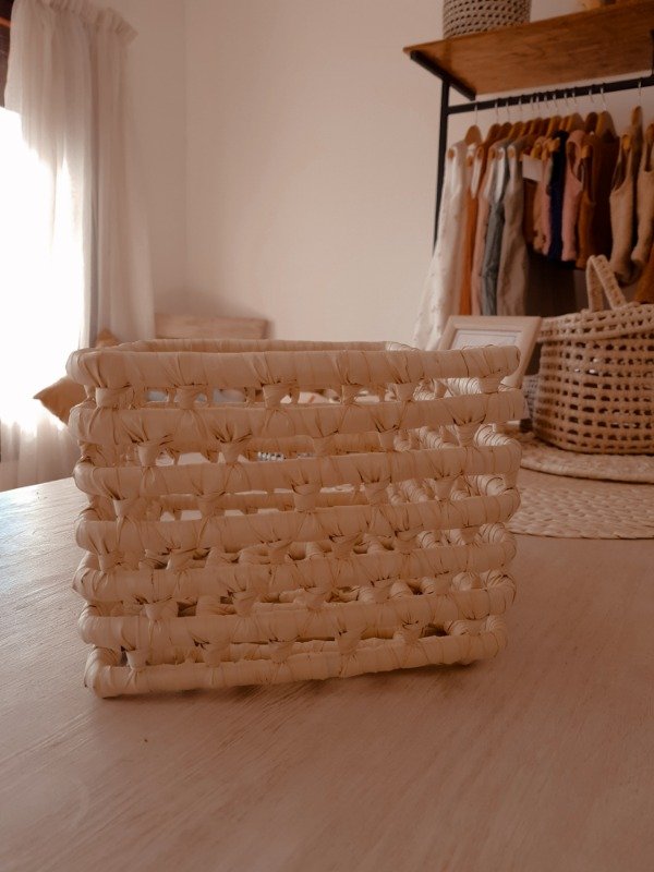 Producto - Cesto Rectangular Palma Clara
