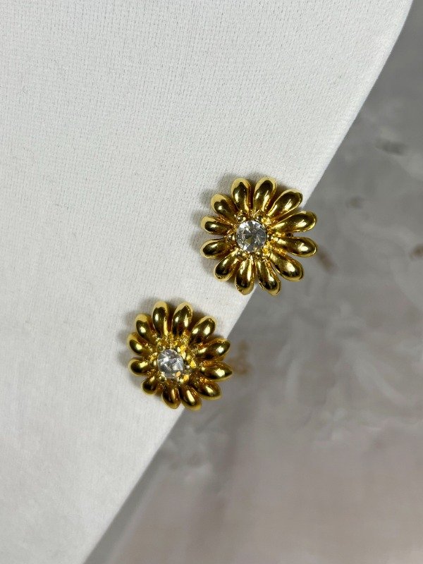Producto - Regios aros flor con cristal central