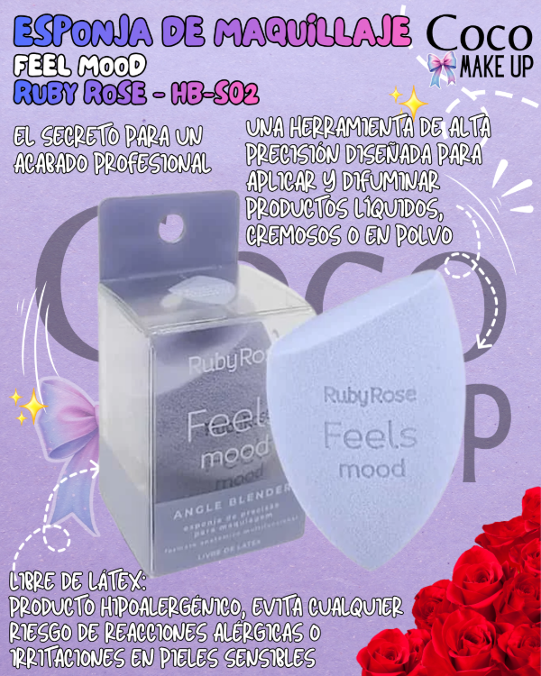 Producto - ESPONJA DE MAQUILLAJE FEELS MOOD - RUBY ROSE - HB-S02