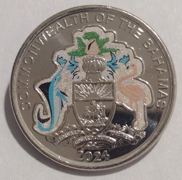 Producto - Bahamas 25 cents 2024 (color) 50 aniversario Banco Central - 1