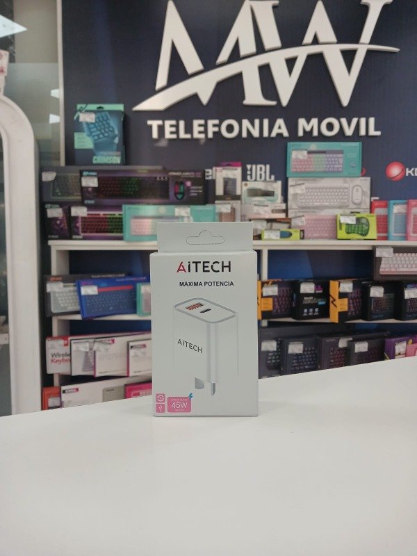 Producto - Cargador de pared Carga Rapida 45W USB+USB C Aitech AICP020203B