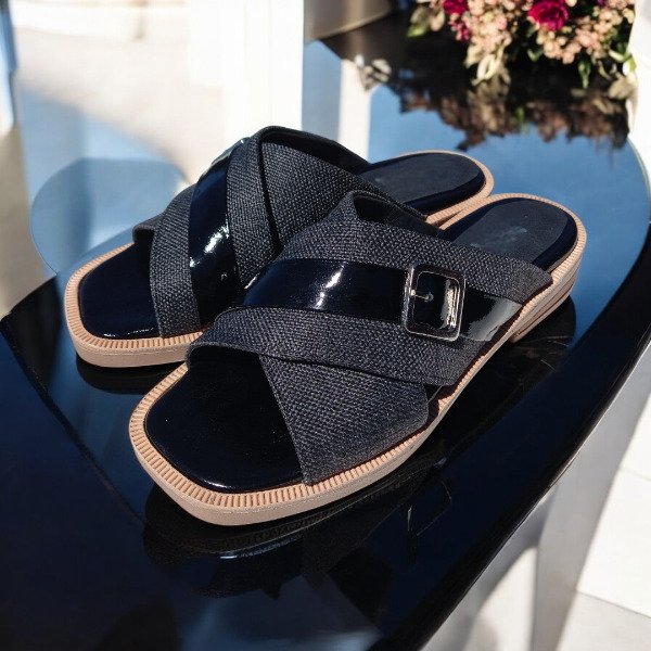 Producto - Sandalia de Cuero Vacuno Negro - Modelo 3803