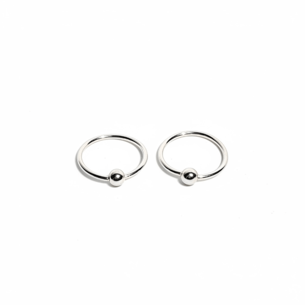 Producto - Argollitas con Bolita  - Mini de 0,8 cm  -  Plata 925