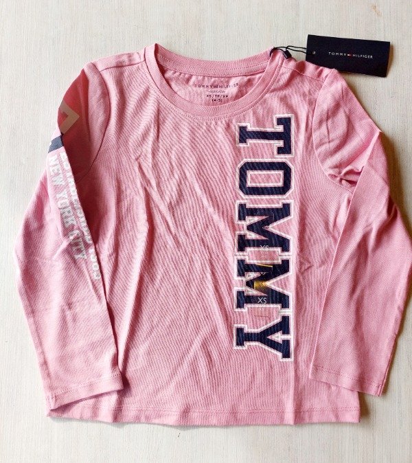 Remera manga larga tommy talle 4/5 rosa