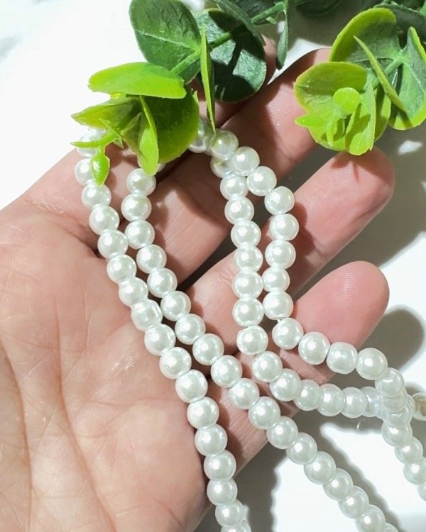Producto - TIRA PERLA VIDRIO BLANCA 6MM