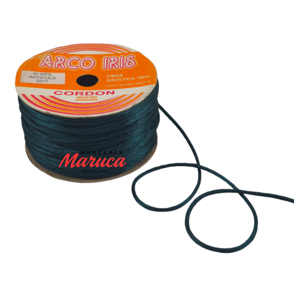 Producto - Cordón Raso 2mm Arco Iris 2011 Verde Oscuro