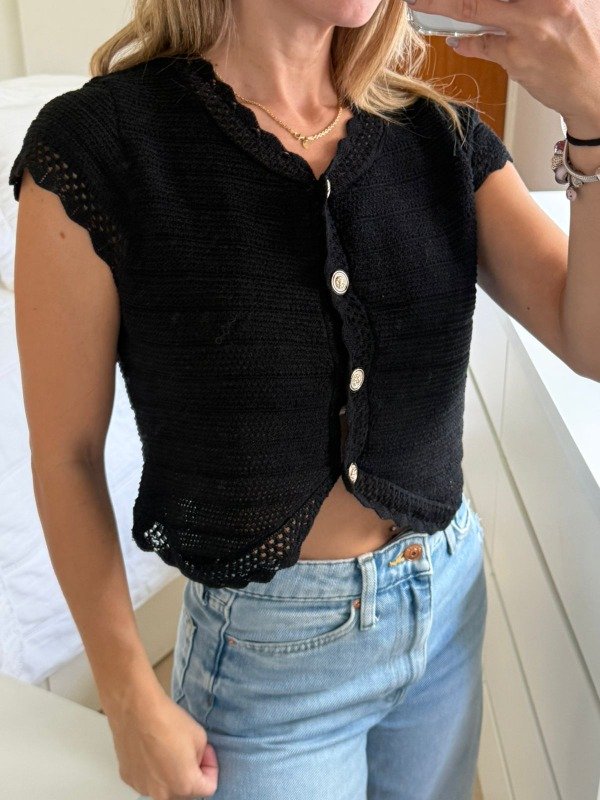 Producto - BLUSA TEJIDA NEGRA TALLE S