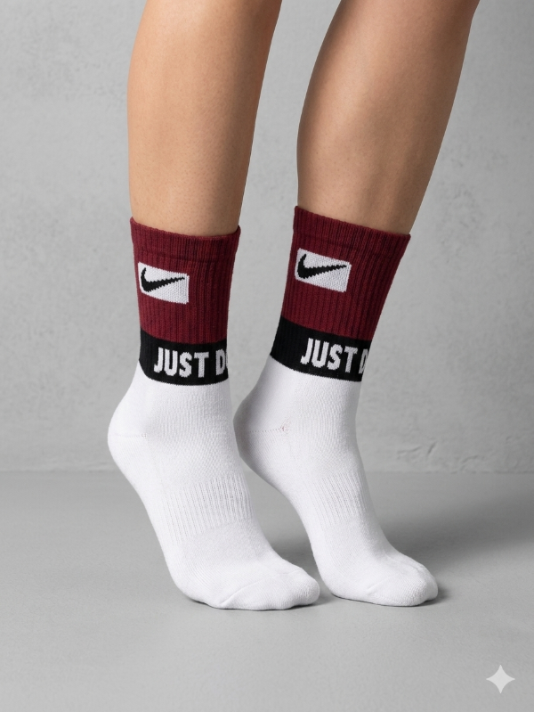 Producto - MEDIAS ALGODÓN JUST DON IT BORDO