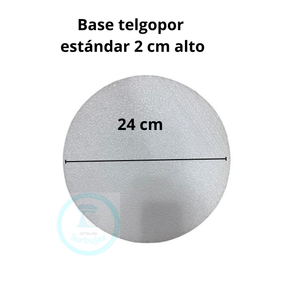 Producto - Base Telgopor Estándar 24 cm - altura 2 cm - x1