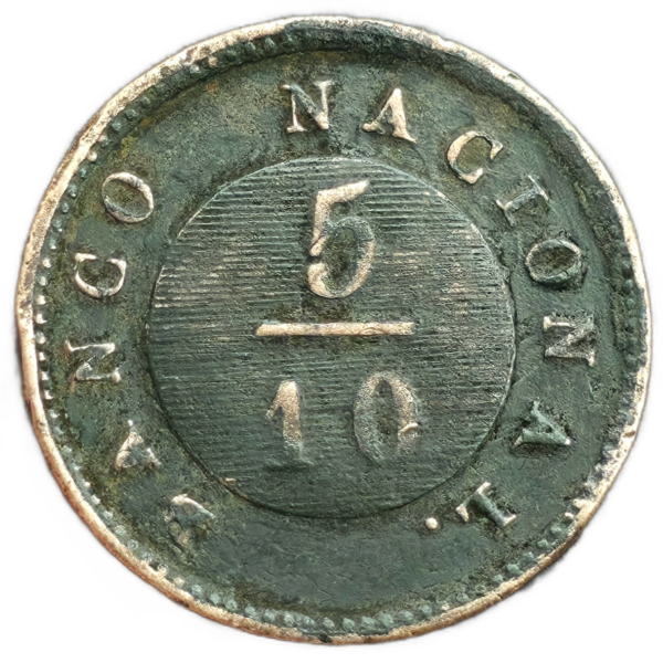 Producto - Buenoa Ayres 5/10 de Real 1827 CJ#9.1.27 (A16-R2) VF